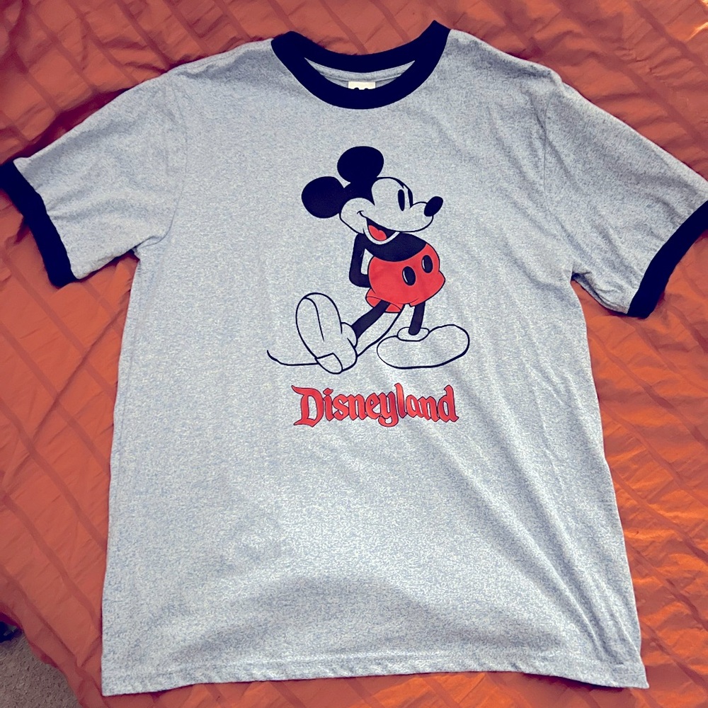 Disney Mickey Mouse Blue amd Heather Blue Baseball T-Shirt